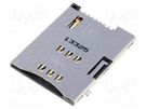 Connector: for cards; SIM; shielded,push-push; SMT; gold-plated MOLEX