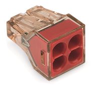 Соединители PUSH WIRE® для распределительных коробок для одножильных проводников 4x1,5-4мм² красный 32A 400V