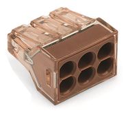 Соединители PUSH WIRE® для распределительных коробок для одножильных проводов 6x1,5-4мм² коричневый 32A 400V
