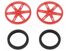 Wheel; red; Shaft: knurled; push-in,screw; Ø: 70mm; Shaft dia: 5.8mm POLOLU