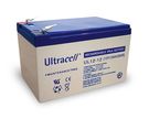 UL lead acid battery 12 V, 12 Ah (UL12-12), white-blue - Faston (4.8mm) lead acid battery, VdS