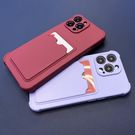 Card Armor Case Pouch Cover for iPhone 13 Pro Card Wallet Silicone Air Bag Armor Red, Hurtel