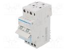 Module: toggle switch; Poles: 2; 230VAC; 40A; IP20; Stabl.pos: 3 HAGER
