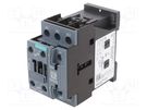 Contactor: 3-pole; NO x3; Auxiliary contacts: NO + NC; 24VAC; 25A SIEMENS