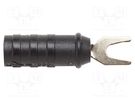 Plug; fork terminals; 15A; black; Overall len: 47.24mm; Ømax: 6.6mm POMONA