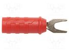 Plug; fork terminals; 15A; red; Overall len: 47.24mm; Ømax: 6.6mm POMONA