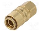 Quick connection coupling; straight; max.15bar; brass; Seal: FPM PNEUMAT