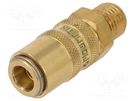 Quick connection coupling; straight; max.10bar; brass; Seal: FPM PNEUMAT