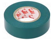 Tape: electrical insulating; W: 19mm; L: 20m; Thk: 130um; green; 180% SCAPA