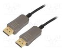 Cable; DisplayPort 1.4,HDCP,optical; 10m; black DIGITUS