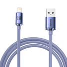 Baseus Crystal Shine Series cable USB cable for fast charging and data transfer USB Type A - Lightning 2.4A 2m purple (CAJY000105), Baseus