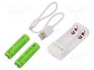Charger: for rechargeable batteries; Ni-MH; Size: AA,AAA,R03,R6 GP