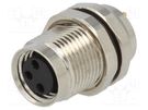 Connector: M8; female; PIN: 3; straight; for panel mounting; socket DEGSON ELECTRONICS