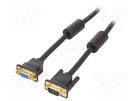 Cable; D-Sub 15pin HD socket,D-Sub 15pin HD plug; black; 1m VENTION