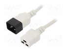 Cable; 3x1.5mm2; IEC C19 female,IEC C20 male; PVC; 0.5m; white LIAN DUNG