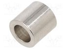 Spacer sleeve; 10mm; cylindrical; brass; nickel; Out.diam: 10mm DREMEC