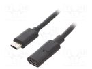 USB-USB; USB C socket,USB C plug; 0.3m CLIFF