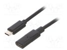USB-USB; USB C socket,USB C plug; 0.75m CLIFF