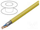 Wire; S/FTP; 4x2x22AWG; 7a; solid; Cu; LSZH; yellow; 500m; CPR: B2ca DIGITUS