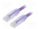 Patch cord; TX6A™ 10Gig,U/UTP; 6a; solid; Cu; PVC; violet; 2m; 24AWG PANDUIT