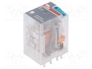 Relay: electromagnetic; DPDT; Ucoil: 110VDC; Icontacts max: 12A ABB