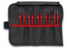 Set of tweezers; insulated; electrical work,universal; 5pcs. KNIPEX