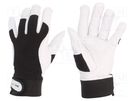 Protective gloves; Size: 8; black; natural leather LAHTI PRO