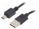 Cable; USB 2.0; USB A plug,USB B mini plug; nickel plated; 1m AKYGA