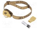 Torch: LED headtorch; 215lm; 60x38x30mm; beige MACTRONIC