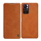 Nillkin Qin Case Case for Xiaomi Redmi Note 11T 5G / Note 11S 5G / Note 11 5G (China) / Poco M4 Pro 5G Camera Cover Holster Cover Flip Case Brown, Nillkin