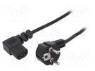 Cable; 3x1mm2; CEE 7/7 (E/F) plug angled,IEC C13 female 90° ESPE