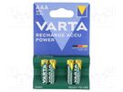 Re-battery: Ni-MH; AAA,R3; 1.2V; 800mAh; LONGLIFE; blister; 4pcs. VARTA