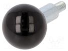 Ball knob; Ø: 50mm; Ext.thread: M6; 11mm ELESA+GANTER