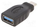 Adapter; OTG,USB 3.0; USB A socket,USB C plug; black Goobay