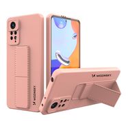 Wozinsky Kickstand Case Silicone Stand Cover for Xiaomi Redmi Note 11 Pro pink, Wozinsky