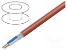 Wire: control cable; HTKSH; 1x2x1mm; Insulation: LSZH; Colour: red BITNER