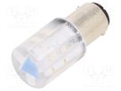 LED lamp; blue; BA15D,T20; 24VDC; 24VAC; -20÷60°C; Mat: plastic CML INNOVATIVE TECHNOLOGIES