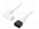 Cable; 3x1mm2; IEC C13 female 90°,IEC C14 male; PVC; 5m; white LIAN DUNG