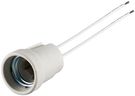 E27 Lamp Socket with Twin Cable, white, 0.15 m - max. 100 W/250 V (AC), 0.15 m cable, ceramic