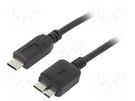Cable; USB 3.0; USB B micro plug,USB C plug; nickel plated; 1m AKYGA