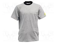T-shirt; ESD; XL; EN 61340-5-1; cotton,conductive fibers; grey ANTISTAT