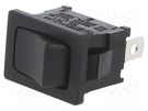ROCKER; SP3T; Pos: 3; ON-OFF-ON; 10A/24VDC; black; none; Body: black SWITCH COMPONENTS