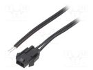 Cable; Micro-Fit 3.0; male,cables; PIN: 2; 0.8m; 4A; Insulation: PVC ESPE