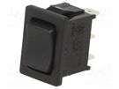 ROCKER; SP3T; Pos: 3; (ON)-OFF-(ON); 10A/24VDC; black; none; UL94V-2 SWITCH COMPONENTS