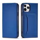 Magnet Card Case for iPhone 12 cover card wallet card stand blue, Hurtel