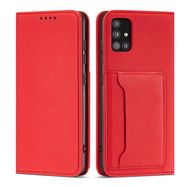 Magnet Card Case For Samsung Galaxy A52 5G Pouch Wallet Card Holder Red, Hurtel
