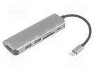 Adapter; OTG,USB 3.0; nickel plated; 0.15m; black; 5Gbps; silver VCOM