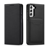 Magnet Card Case for Samsung Galaxy S22 + (S22 Plus) Pouch Wallet Card Holder Black, Hurtel
