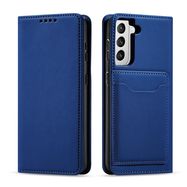 Magnet Card Case Case for Samsung Galaxy S22 + (S22 Plus) Pouch Wallet Card Holder Blue, Hurtel
