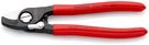 KNIPEX 95 21 165 Cable Shears with opening spring plastic coated burnished 165 mm